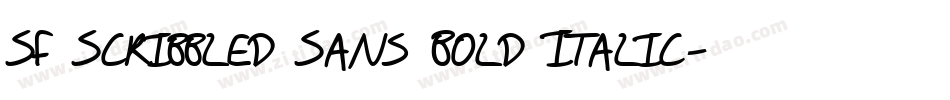 SF Scribbled Sans Bold Italic字体转换